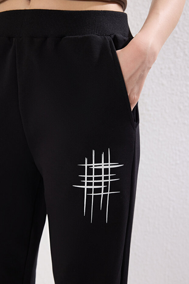 Vizon Slogan Baskılı Örme T-shirt Pantolon Alt-Üst Takım TWOSS25AU00098 - 4