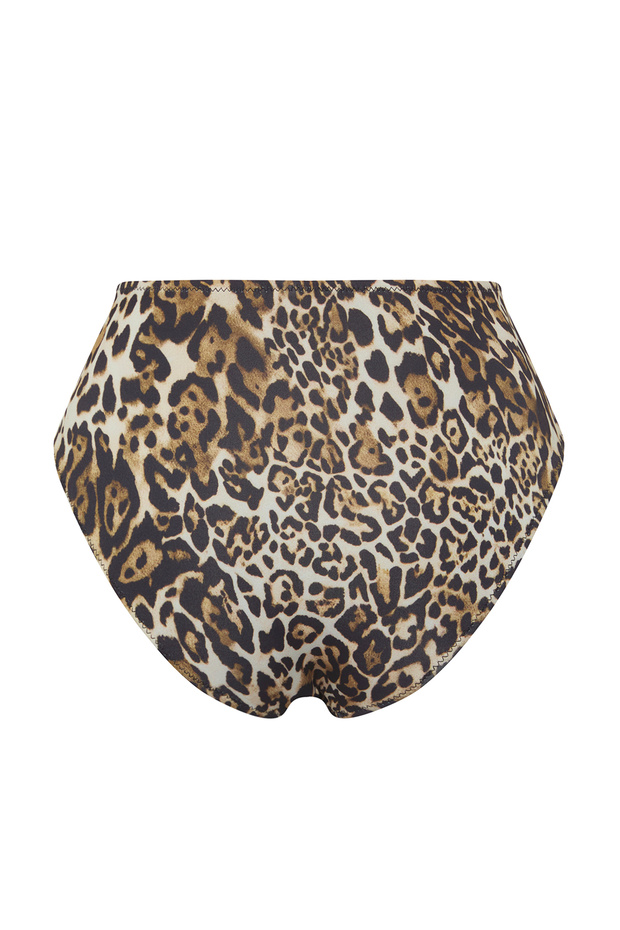 Leopar Desenli Cut Out Detaylı Hipster Yüksek Bel Bikini Altı TBESS20BA0184 - 6