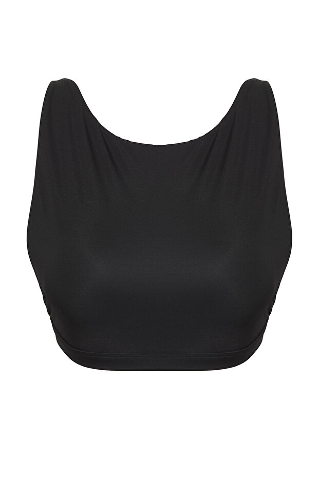 Siyah Halter Yaka Kaplı Bikini Üstü TBESS22BU0354 - 5