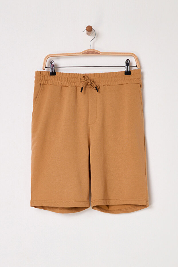 Camel Basic Regular Orta Boy/Normal Kesim Düz Şort TMNSS20SR0068 - 5