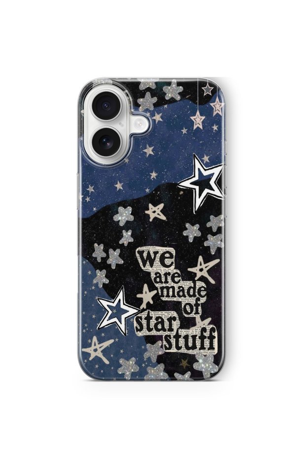 iPhone 16 Compatible Star Design Printed Transparent Case