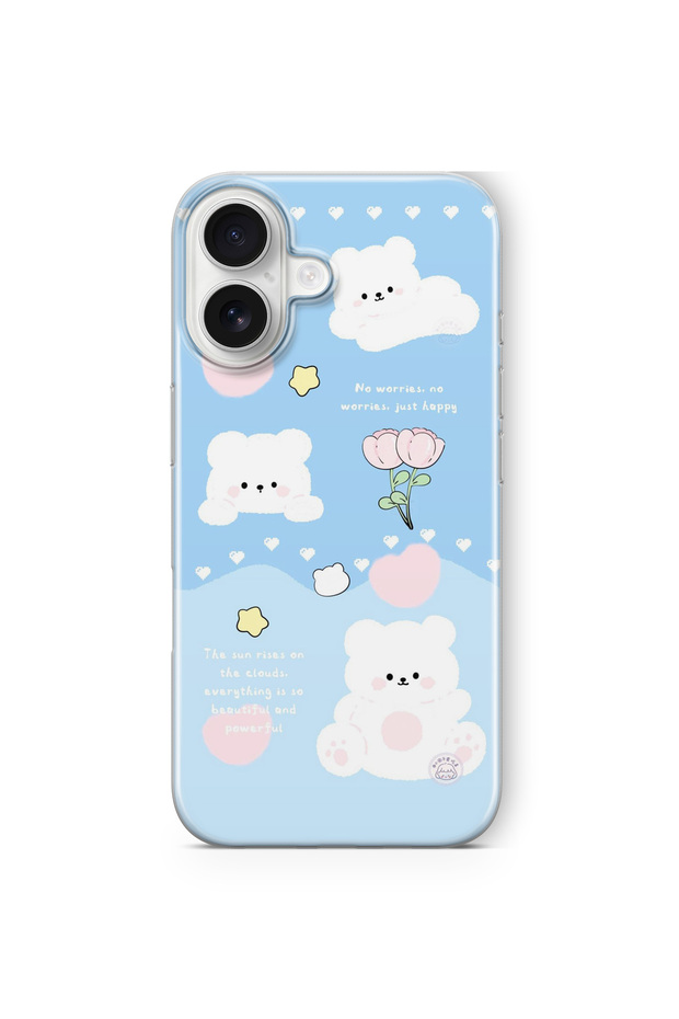 حافظة شفافة مطبوعة بتصميم Just Happy متوافقة مع هاتف iPhone 16 Plus