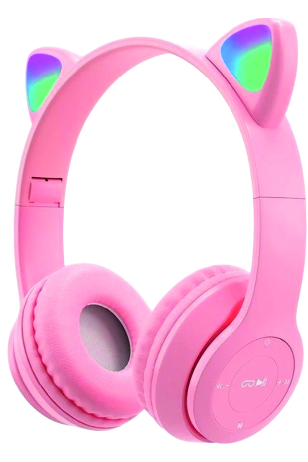 P47M Kedi Kulağı Tasarımlı RGB Işıklı Bluetooth 5.0 Kablosuz Kulaklık - 1