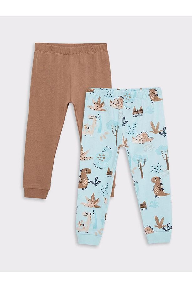 Beli Lastikli Pamuklu Erkek Bebek Pijama Alt 2'li (S2) - 1