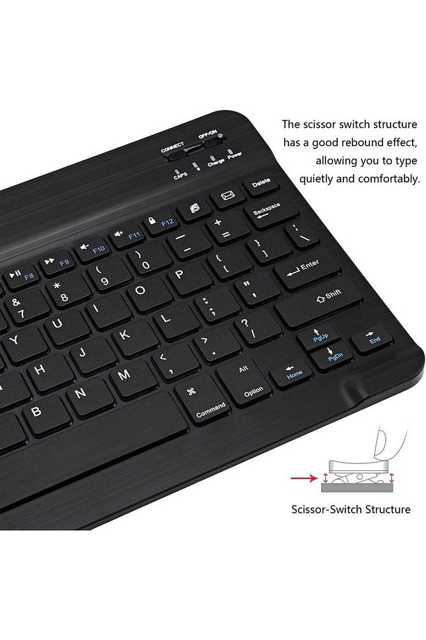 Doogee T40 Pro 12" Uyumlu Bluetooth Şarjlı Klavye Şarjlı Mouse Seti - Siyah - 4