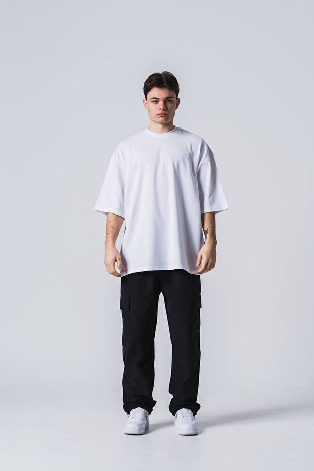 UNİSEX OVERSİZE BASİC T-SHİRT - 1