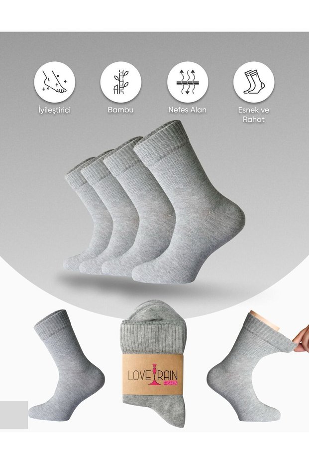 Comfort Series 4-Piece Men's Bamboo Organic Diabetic Daily Socks