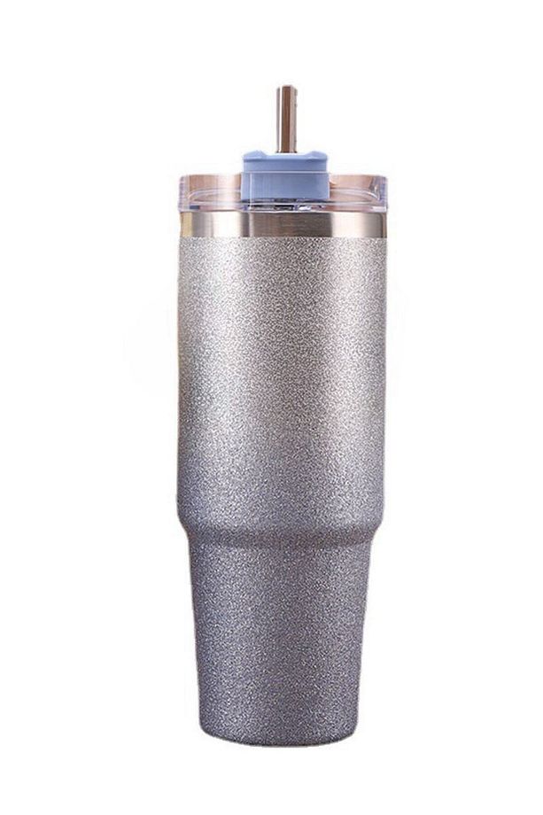304 L Çelik Mavi Işıltılı 890 ml Pipetli Soğuk Sıcak El Termos cin940mv - 1