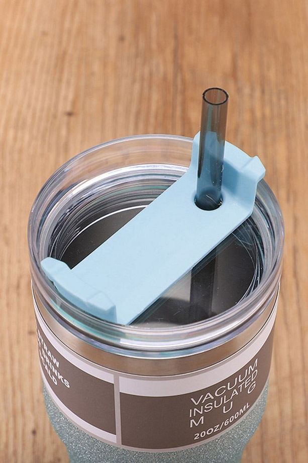 304 L Çelik Mavi Işıltılı 890 ml Pipetli Soğuk Sıcak El Termos cin940mv - 6