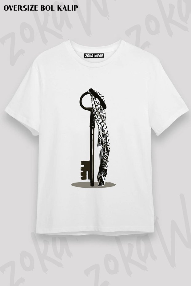 Unisex Oversize Die the Key to Palestinian Return Design Printed Tshirt