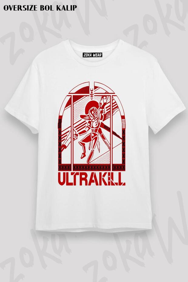 Unisex Oversize Die Ultrakill Ultrakill V2 Design Printed Tshirt - 1