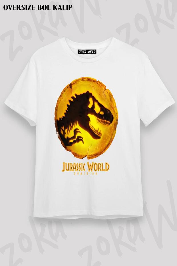 Unisex Oversize Fit Jurassic World Dominion Design Printed Tshirt
