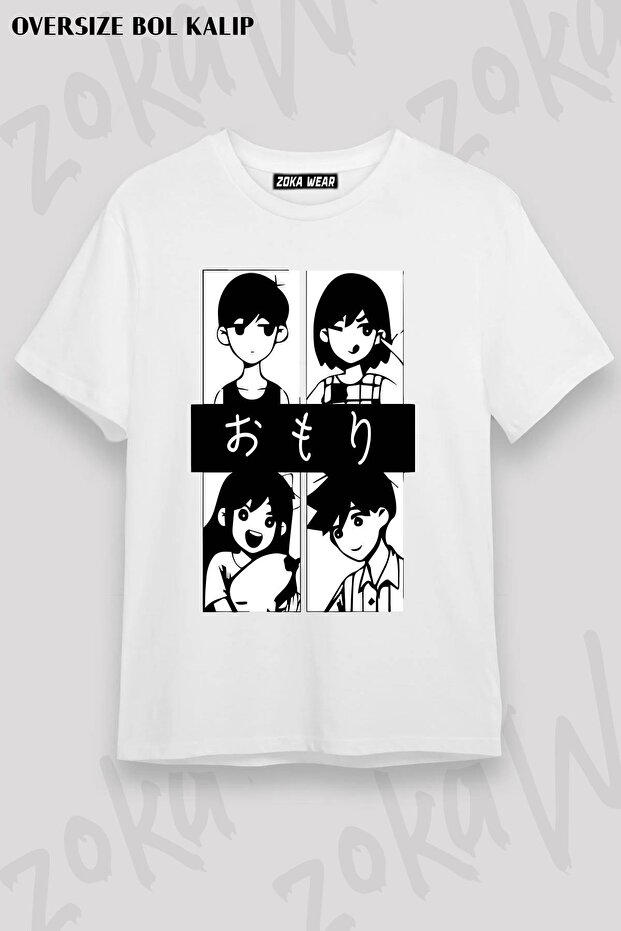 تيشيرت مطبوع بتصميم Omori كبير الحجم للجنسين