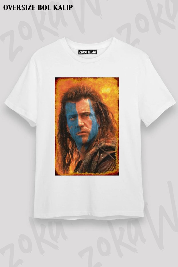 Unisex Oversize Mold Brave Heart Design Printed Tshirt