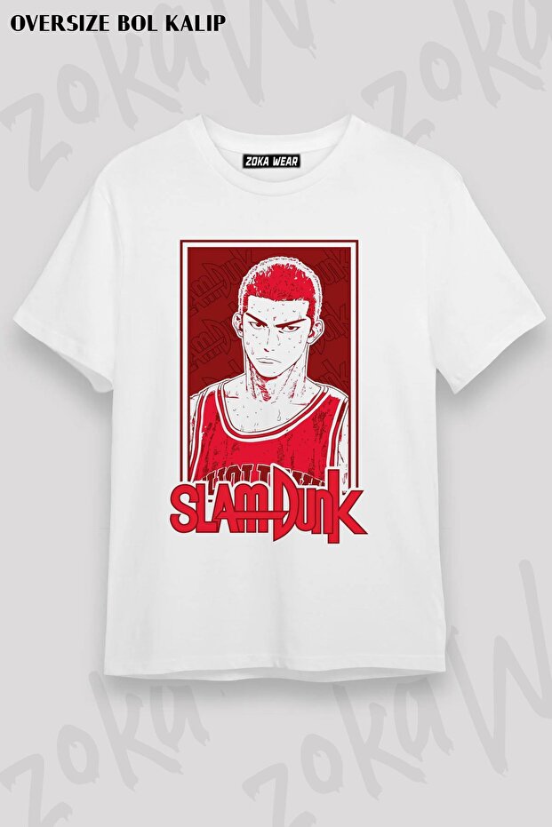 تيشيرت مطبوع بتصميم Slam Dunk Hanamichi Sakuragi كبير الحجم للجنسين