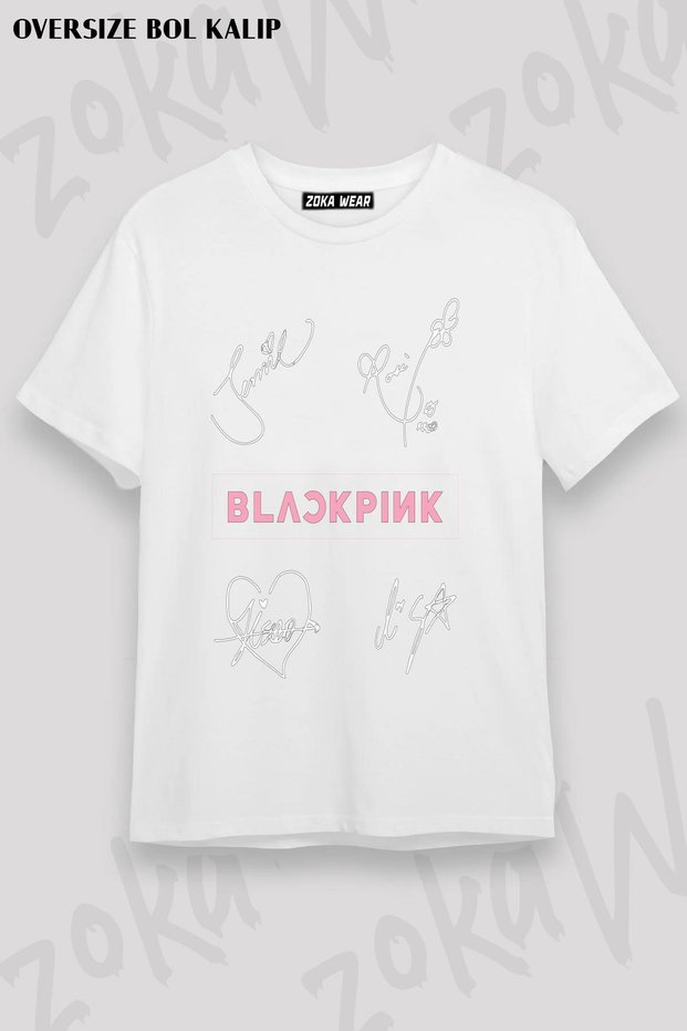 Unisex Oversize Mold Signs Blackpink Design Printed Tshirt