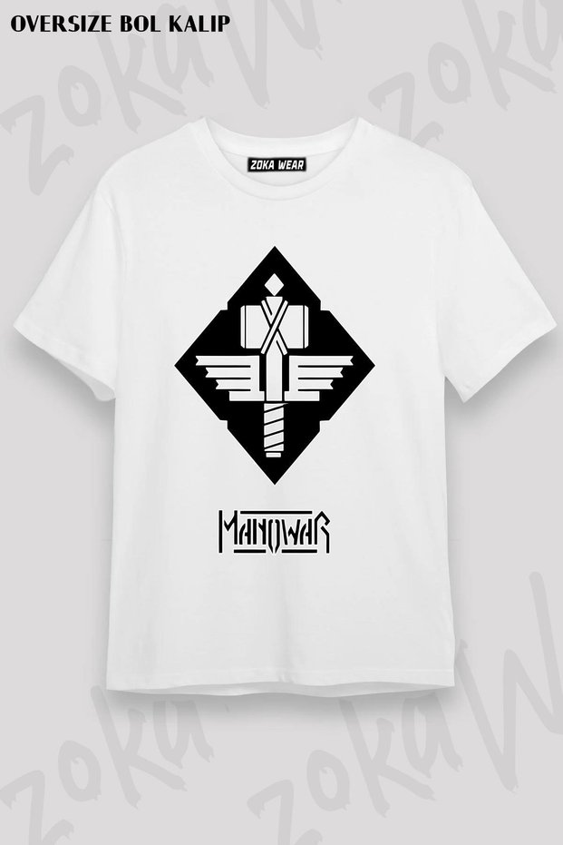 Unisex Oversize Fit Manowar, Rock, Metal Design Printed Tshirt