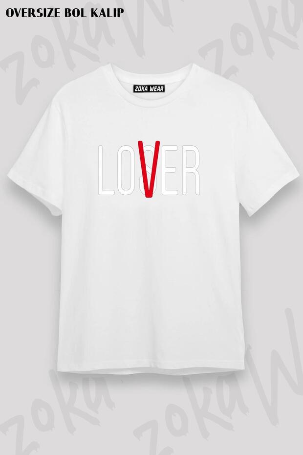 Unisex Oversize Die Loser, Lover Design Printed Tshirt