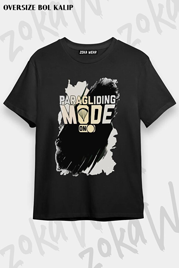 Unisex Oversize Fit Paragliding2 Design Printed Tshirt