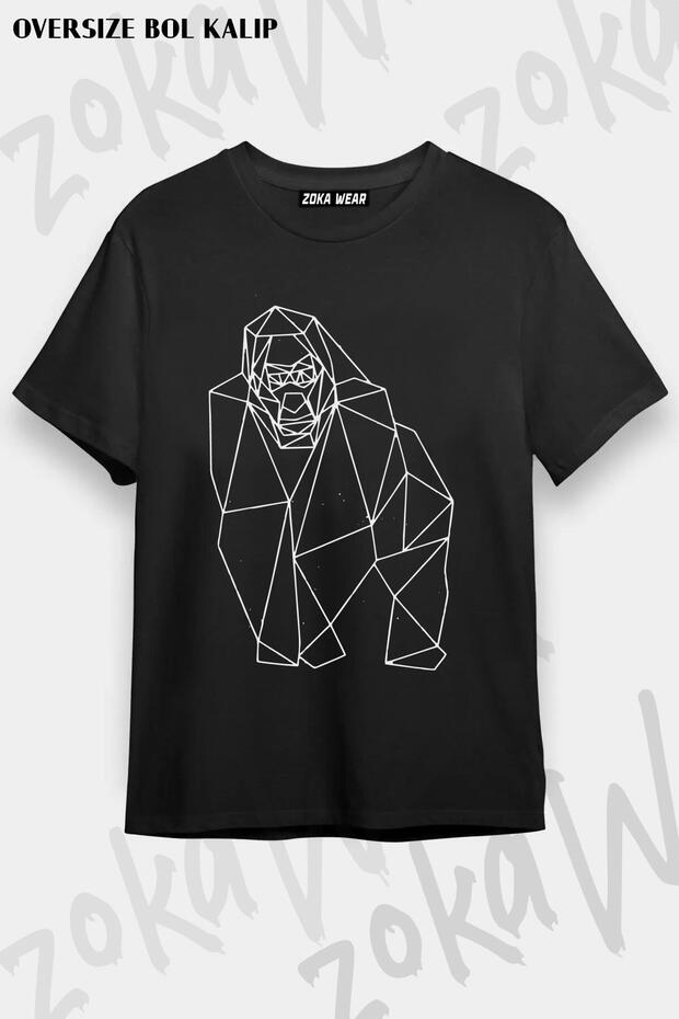 تيشيرت مطبوع بتصميم Gorilla 2 مقاس كبير للجنسين