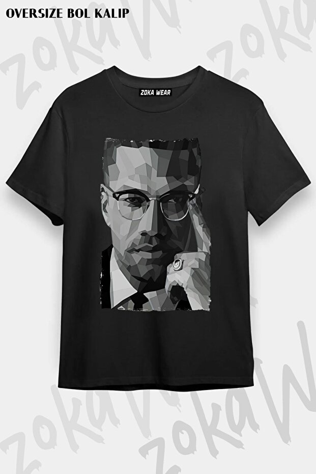 تيشيرت مطبوع بتصميم Malcolm x James 3 مقاس كبير للجنسين