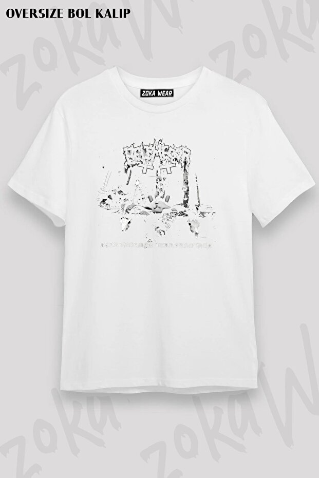 Unisex Oversize Fit Belphegor Design Printed Tshirt