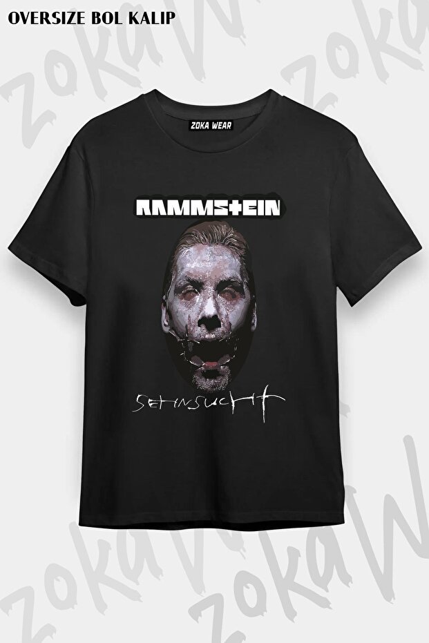 تيشيرت مطبوع بتصميم Rammstein Sehnsucht مقاس كبير للجنسين