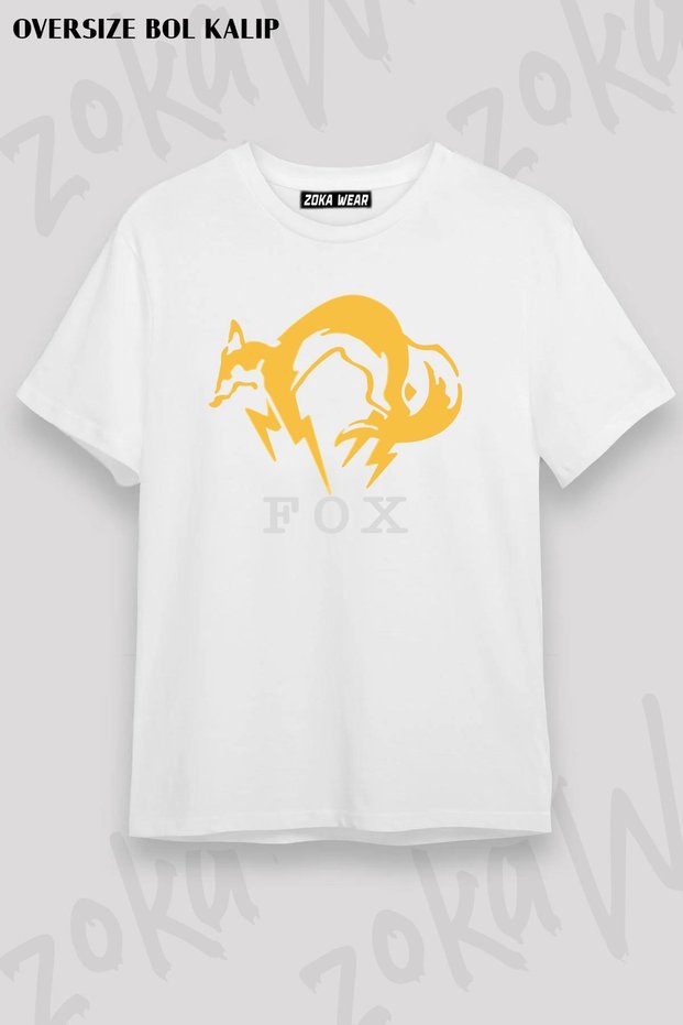 Unisex Oversize Fit Metal Gear Solid Fox Design Printed Tshirt