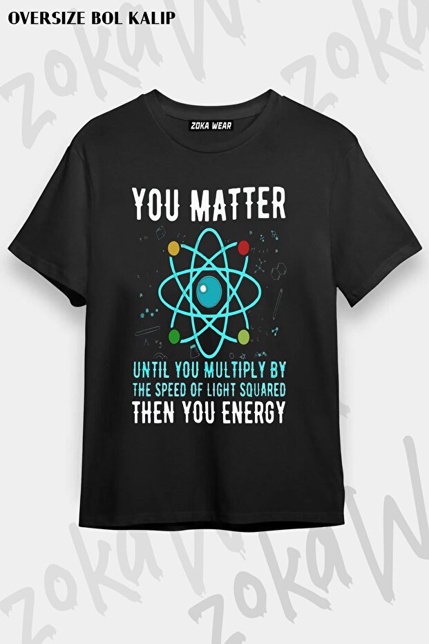 Unisex Oversize Mold Physics Atom Matter Design Printed Tshirt