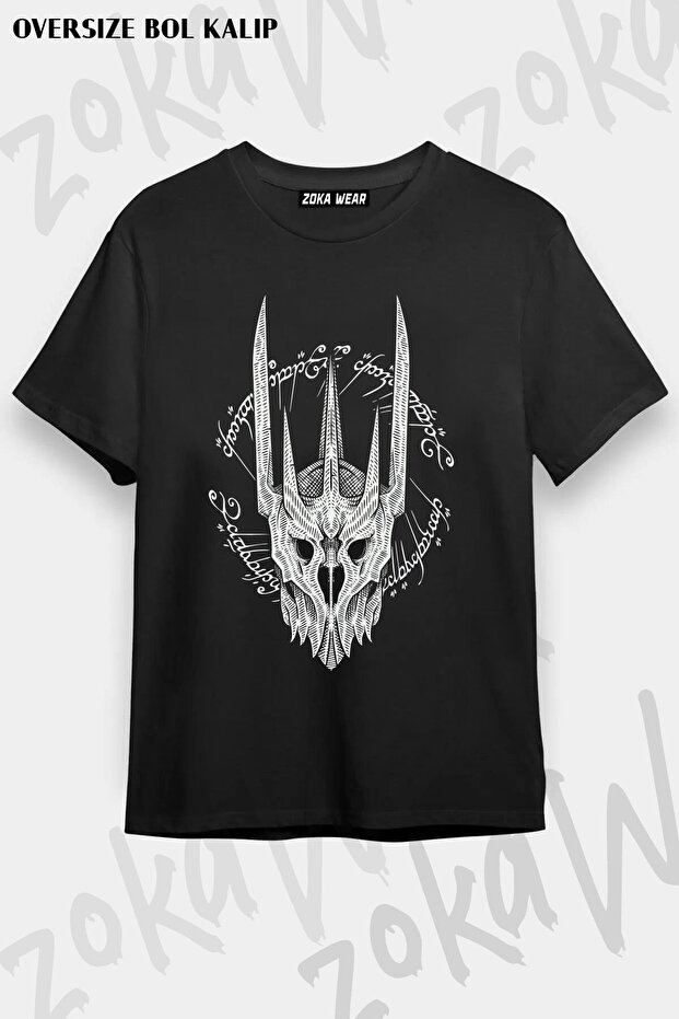 Unisex Oversize Mold Sauron Lord of the Rings Design Printed Tshirt
