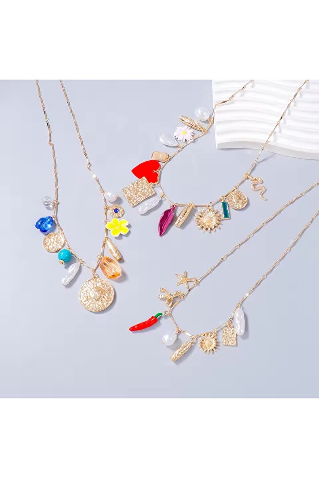 Marka Model Charmlı Kolye - 4