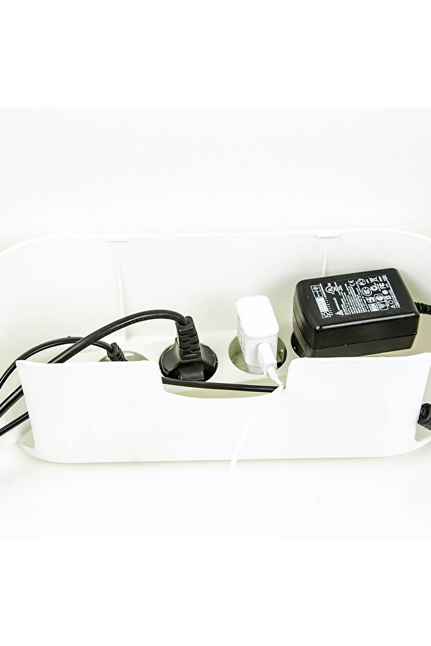 White Cable Organizer - Hide & Organizer Box, Multiple Socket Box - 2
