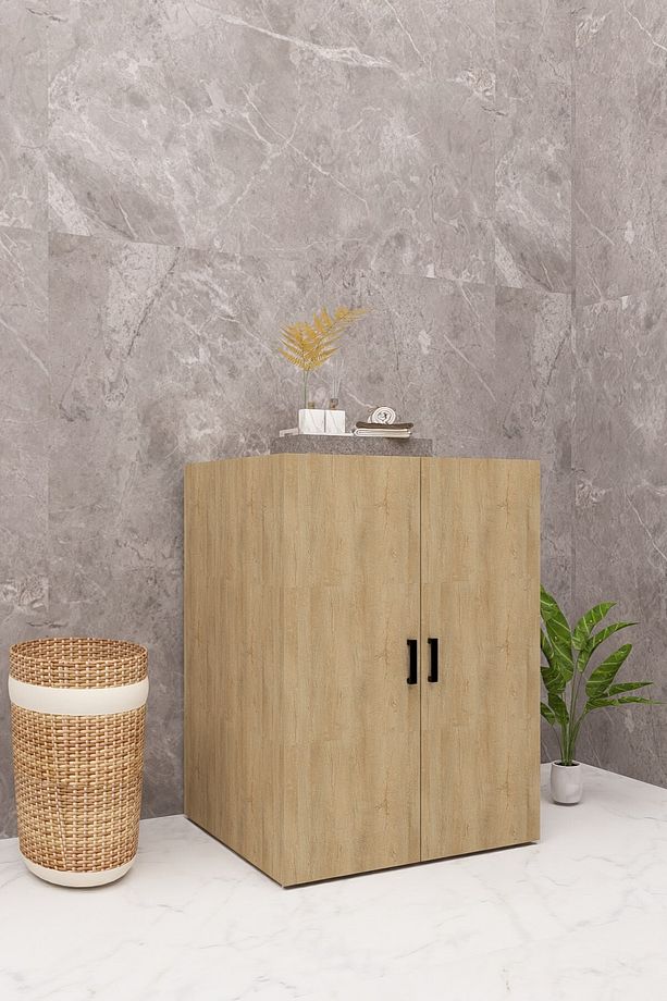 MDF KAPAKLI ÇAMAŞIR MAKİNESİ DOLABI - 4