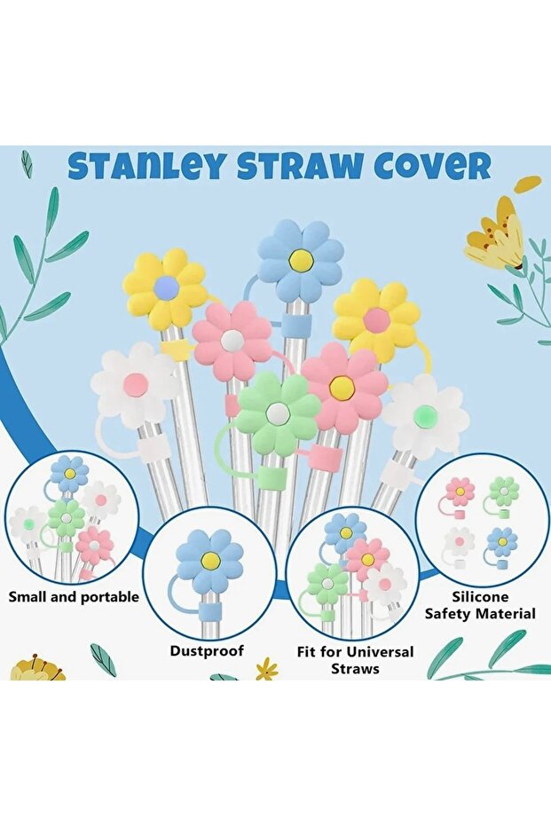 1 Adet 10mm Pipet Tıpası Çiçekli Pipet Kapağı Quencher Pipet Tıpa - 4