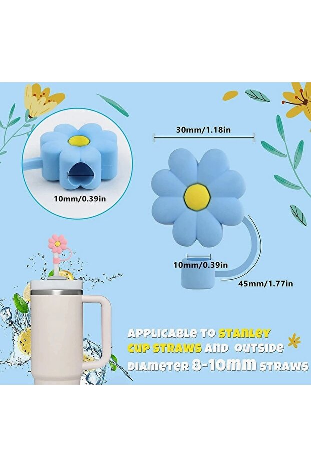 2 Adet 10mm Quencher Için Pipet Tıpası Çiçekli Pipet Kapağı Quencher Pipet Tıpa - 3
