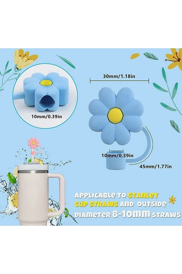 1 Adet 10mm Stanley için Pipet Tıpası Çiçekli Pipet Kapağı Quencher Pipet Tıpa - 4
