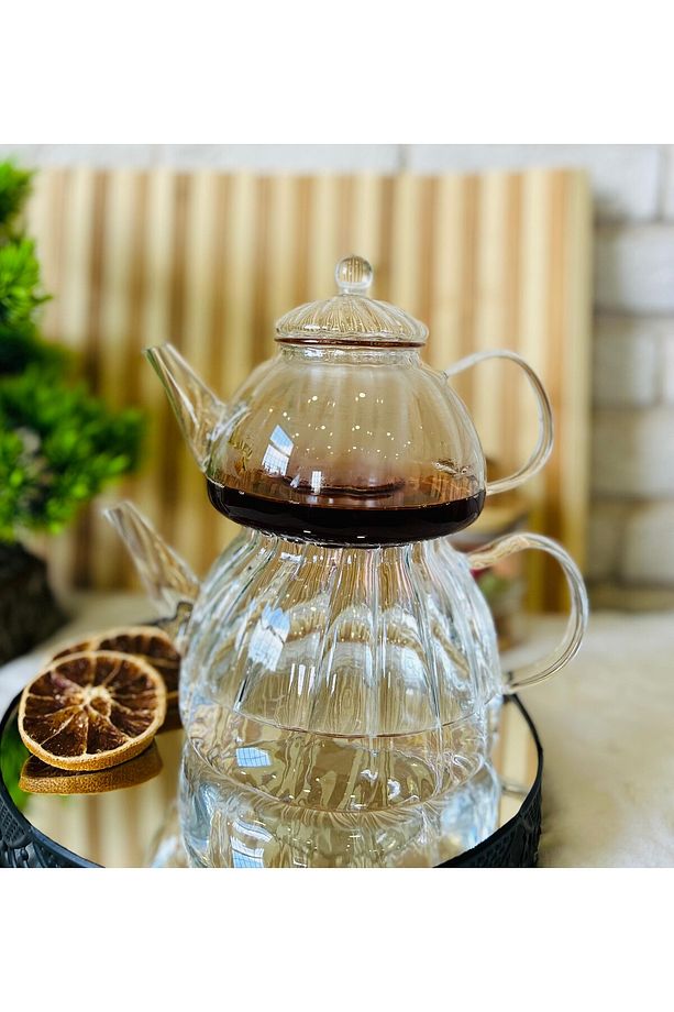 Zentea Dalgalı Borosilikat Cam Çaydanlık - 1