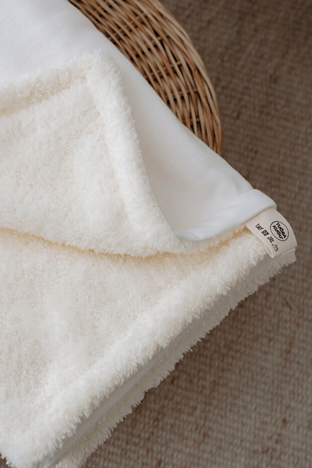 Peluş Çift Yüz Battaniye - Sevimli Ayı Pattern - 4