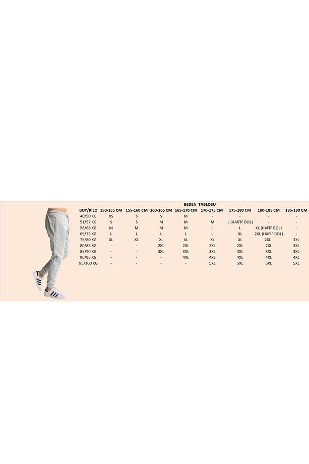 Erkek Siyah Jogger Eşofman Altı Dar Paça Slim Fit Dar Paça - 5