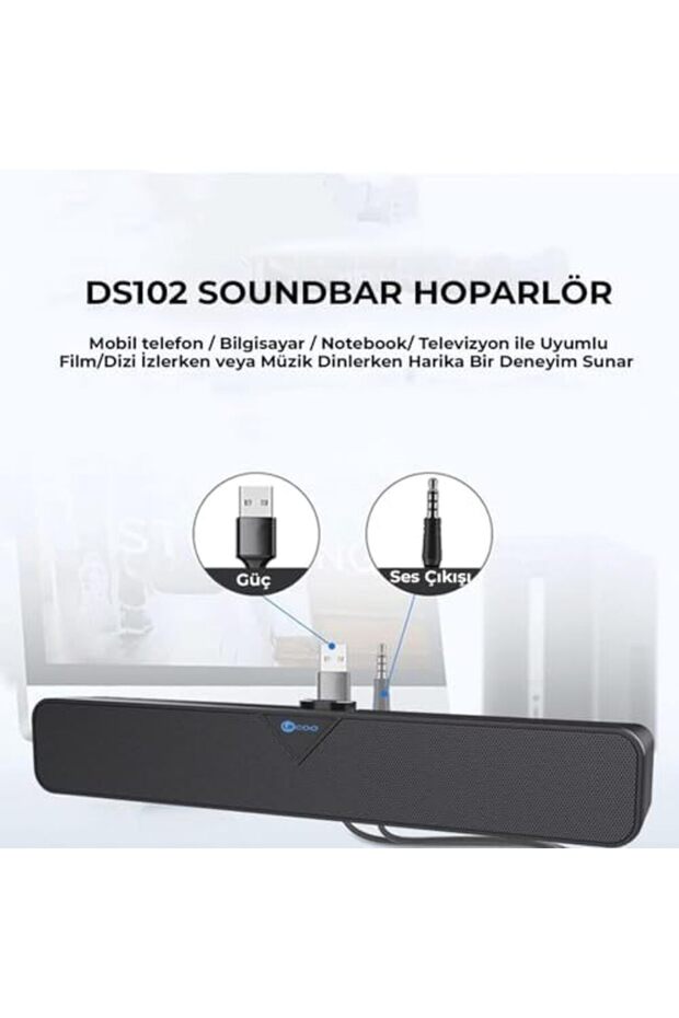 aclya DS102 Kablolu USB/AUX 6W Tak Çalıştır Kolay Kurulum Yüksek Çözünürlüklü Stereo Surr - 3