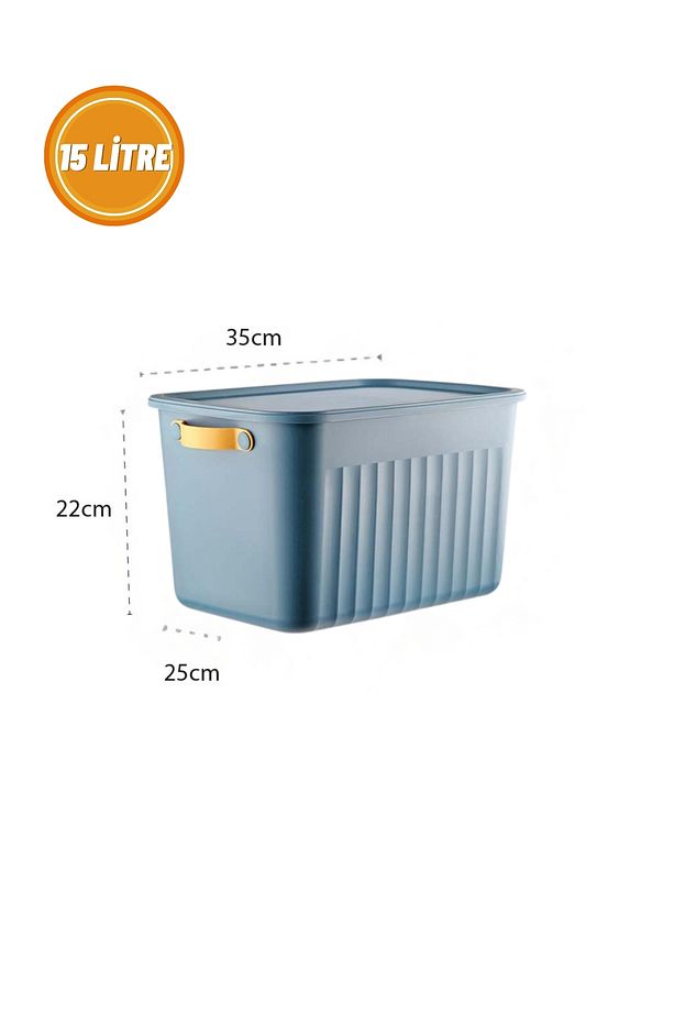15 Litre Kapaklı Çok Amaçlı Saklama ve Düzenleme Kutusu - 2