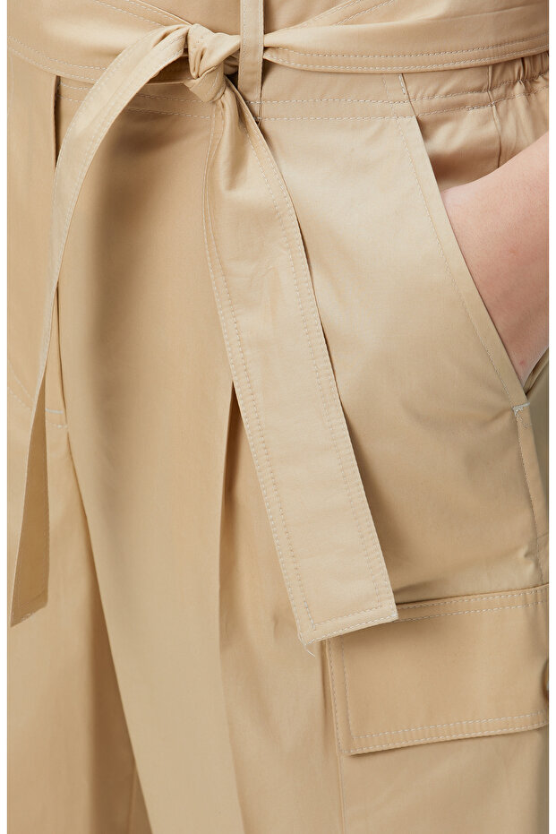 Bej Paçası Çıtçıtlı Pantolon - 6