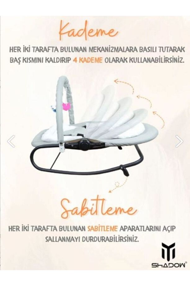 softy anakucağı- ANTRASİT - Sallanır - 4 Kademe - Sabitlenebilir- Hazır Kurulu Gelir - 5