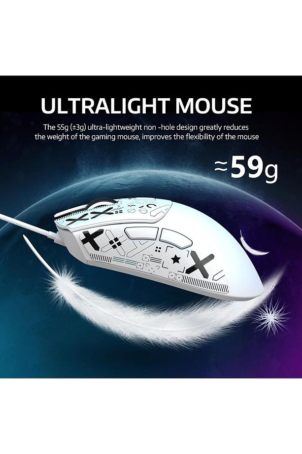 Attack Shark R1, Paw3311, 1000hz, 18.000dpi Ultra Hafif Oyuncu Mouse - 5