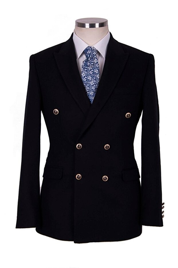 %100 Kaşmir Kruvaze Ceket - 3