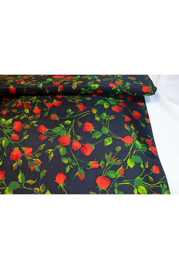 Eye-catching Draped Floral Satin Fabric by the Meter/Yard - High Quality, Silk-like Satin Look, Idea - 3