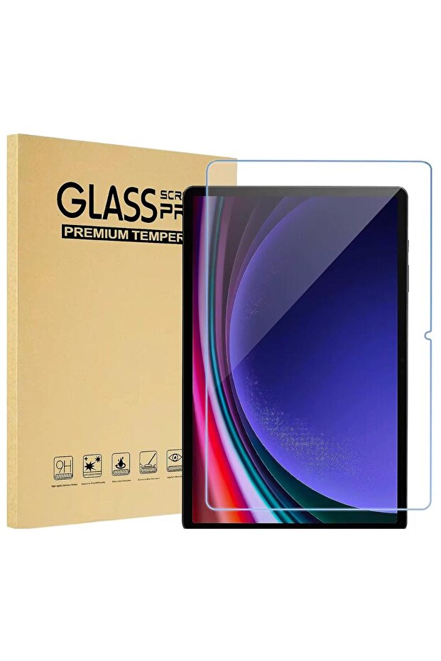 واقي شاشة زجاجي مقوى للكمبيوتر اللوحي متوافق مع جهاز Galaxy Tab S9 Fe Plus مقاس 12.4 بوصة