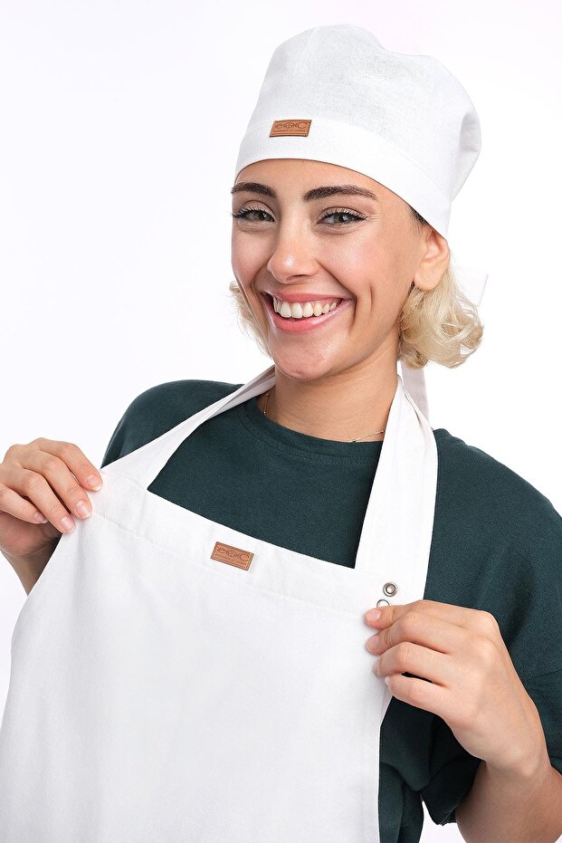 Double Sided Eoc Technology Hanging Kitchen Apron Bonnet Set - 6