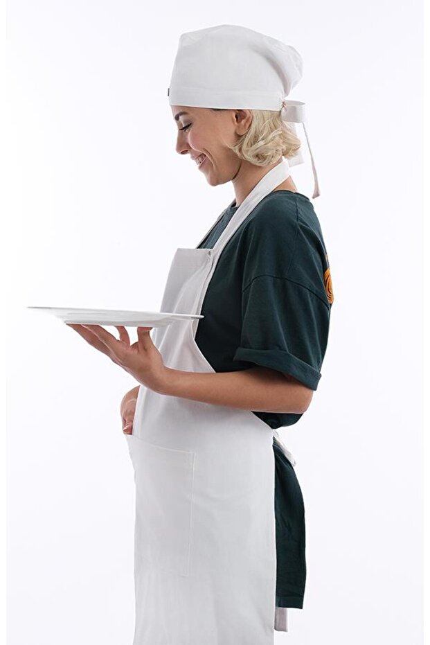 Double Sided Eoc Technology Hanging Kitchen Apron Bonnet Set - 2