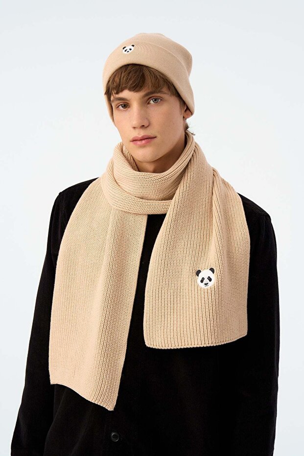 Panda Atkı - Ekru - 1